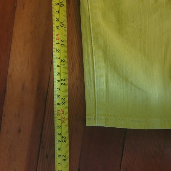 Tory Burch Cropped Jean Neon Yellow - sz 25 - Picture 8 of 8
